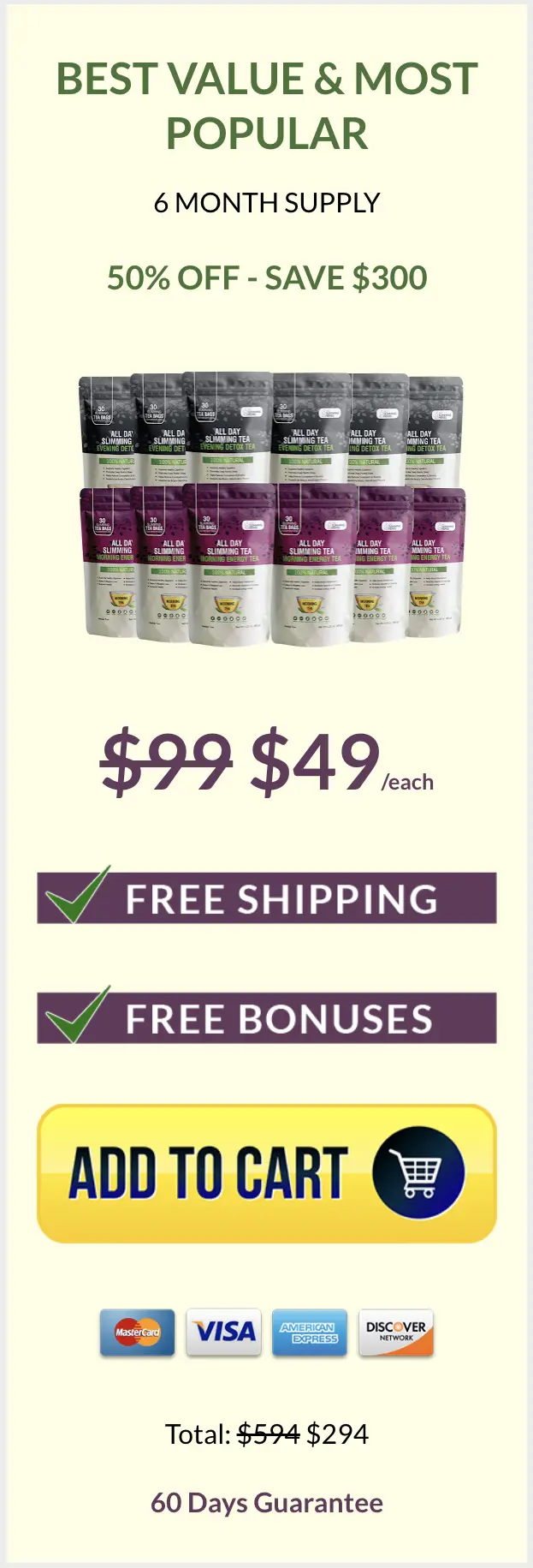 All Day Slimming Tea buy 6 packets